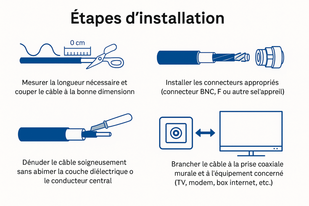 Installation cable coaxial